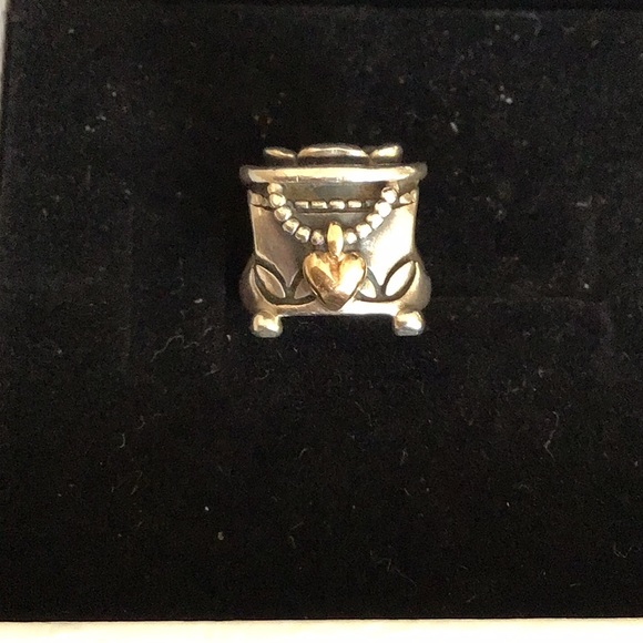 Pandora treasure box charm 14k gold heart - Picture 2 of 7